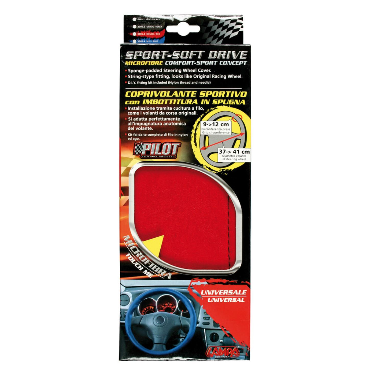 Sport Soft Drive, couvre-volant A Couture en microfibre 37/41 cm – Rouge