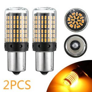 Super Bright Waterproof and Durable 12V Amber LED Turn Signal Bulbs, 2 Pieces