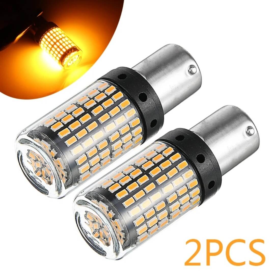 Super Bright Waterproof and Durable 12V Amber LED Turn Signal Bulbs, 2 Pieces