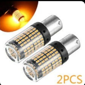 Super Bright Waterproof and Durable 12V Amber LED Turn Signal Bulbs, 2 Pieces