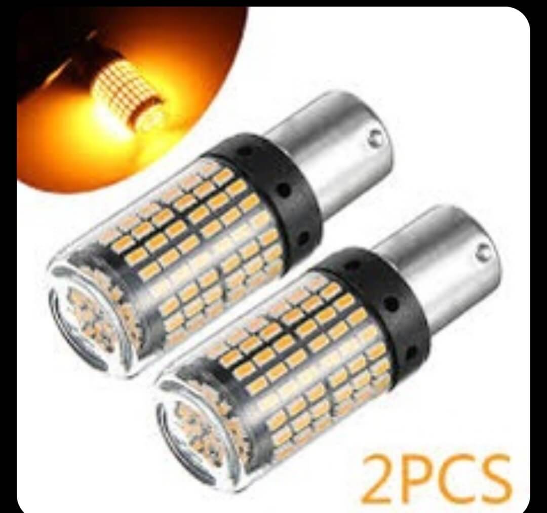 Super Bright Waterproof and Durable 12V Amber LED Turn Signal Bulbs, 2 Pieces