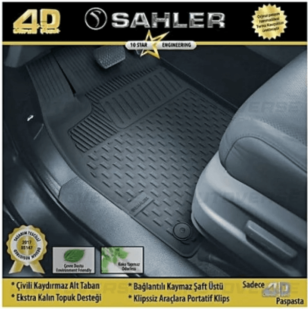 SAHLER – Tapis de sol 4.5D toutes saisons, avec doublure de chargement, ensemble complet avant et arrière