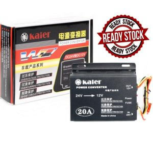 KAIER Convertisseur de puissance 20A TRANSFORMATEUR DE COURANT DE VOITURE DC24V à DC12V