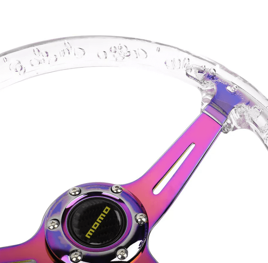 Volant Universel de Course Modifié en Acrylique Illuminé Neo/Bleu