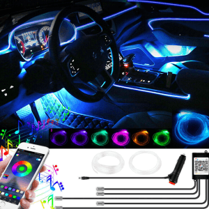 Kit d’éclairage intérieur LED pour voiture – 7 couleurs avec télécommande