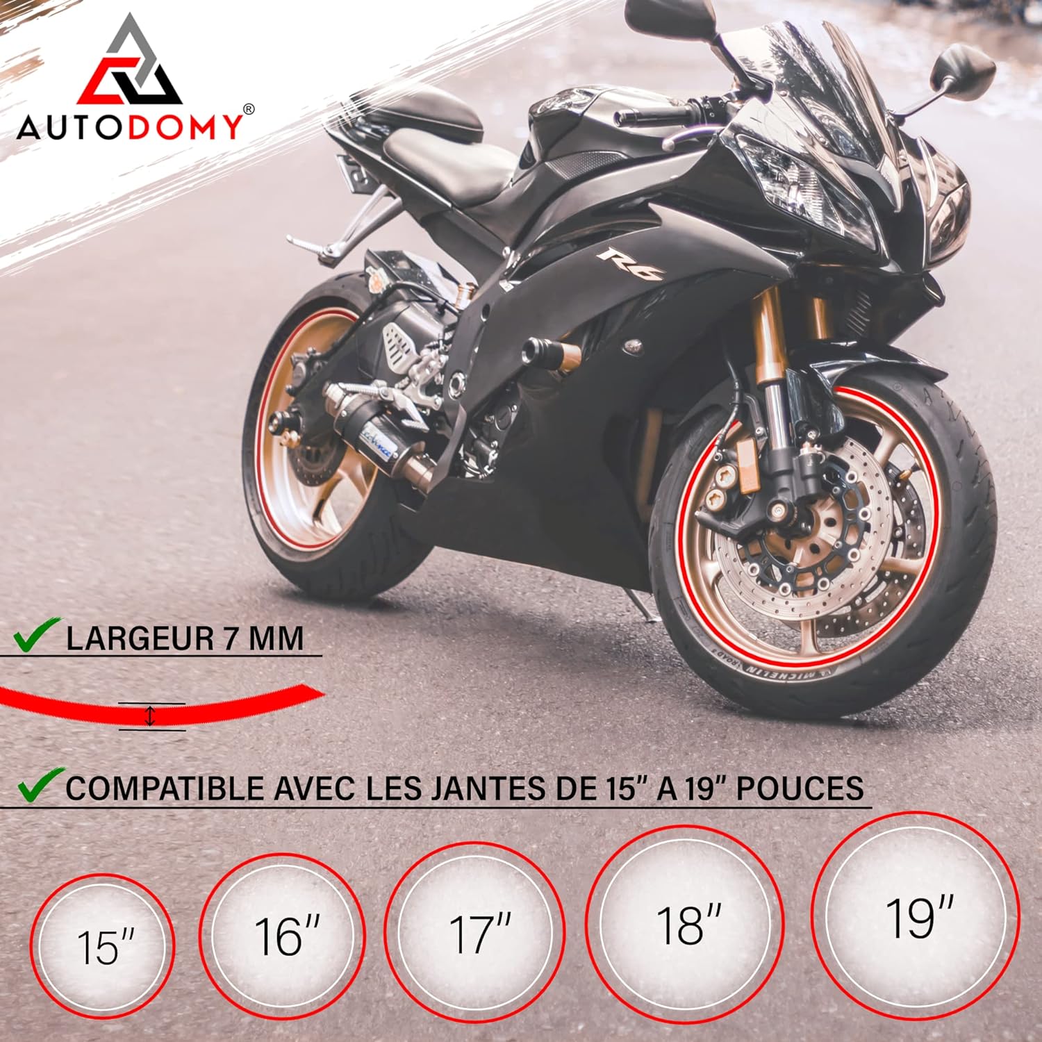 Bande Fluorescent pour les Jantes (7mmx7mt)