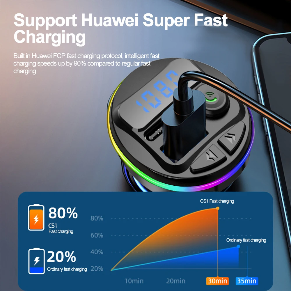 MP3 voiture Bluetooth avec Cable Charge Rapide