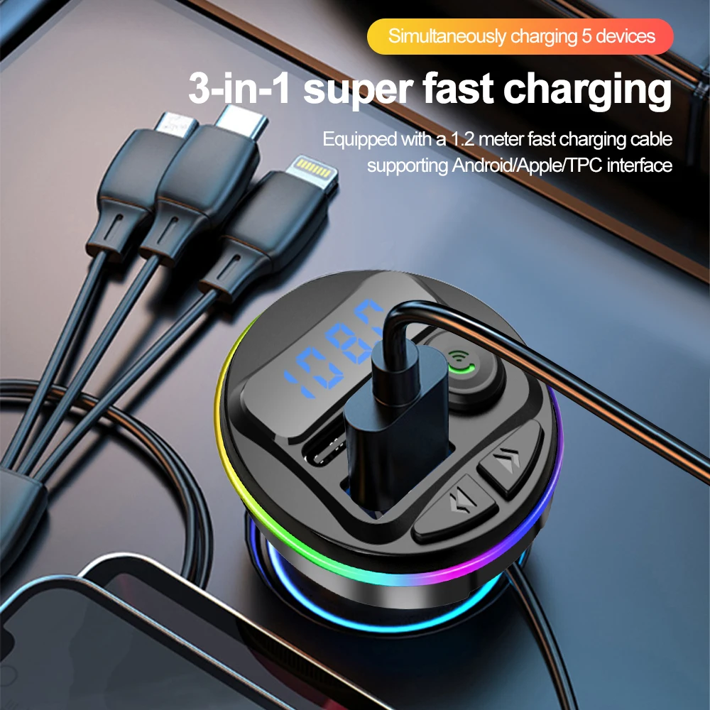 MP3 voiture Bluetooth avec Cable Charge Rapide