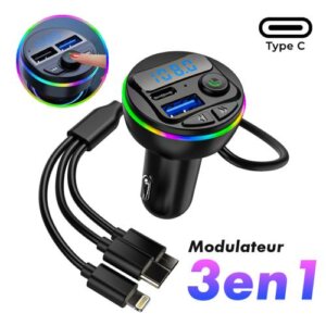 MP3 voiture Bluetooth avec Cable Charge Rapide