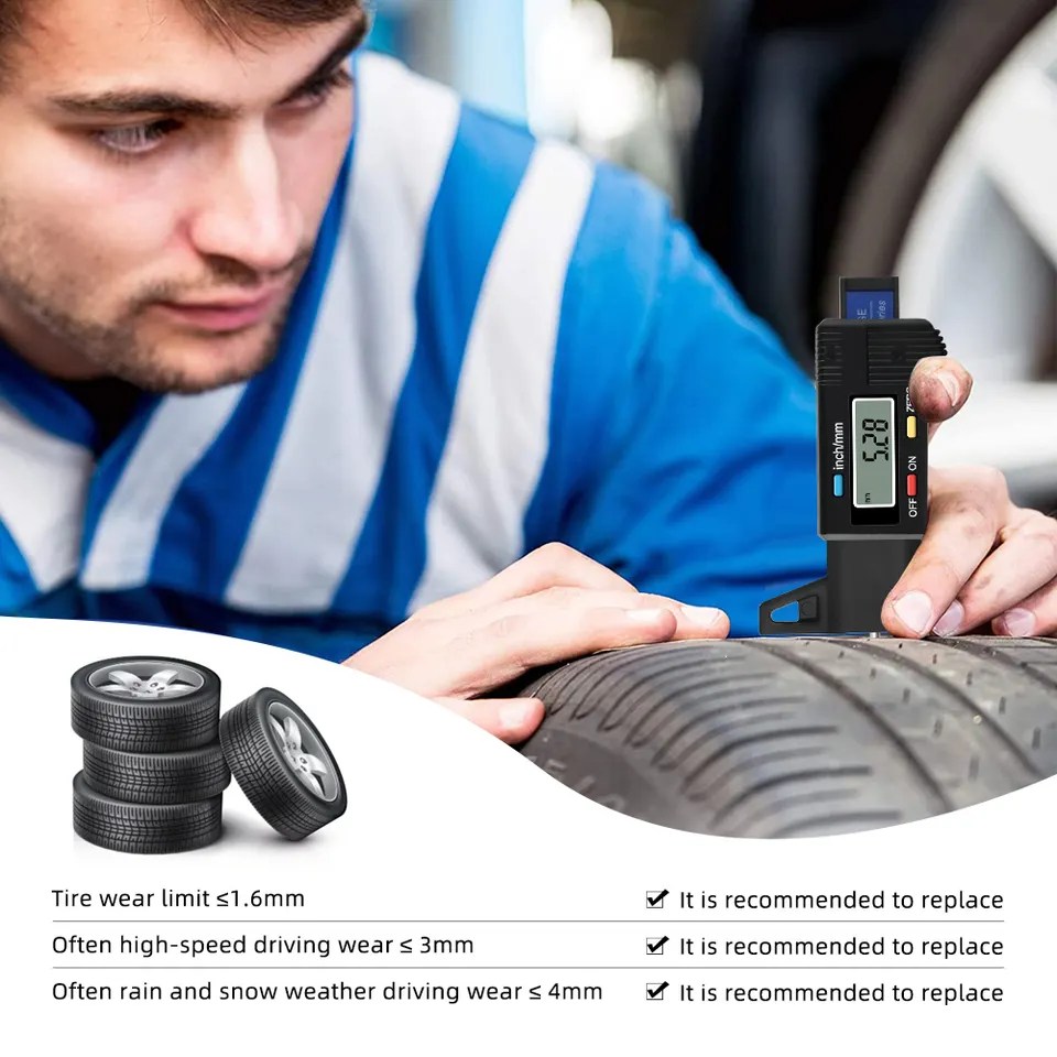 Outil de mesure de la profondeur des pneus de voiture