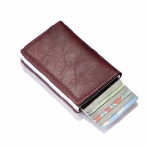 PORTE FEUILLE – PORTE CARTE EN CUIR MARRON