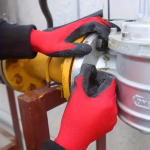 Pack 6 Gants de travail – Gants en nitrile Rouge