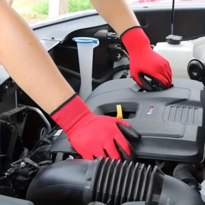 Pack 6 Gants de travail – Gants en nitrile Rouge
