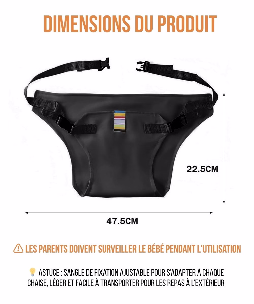 Ceinture de chaise bébé portable Sécurité repas partout