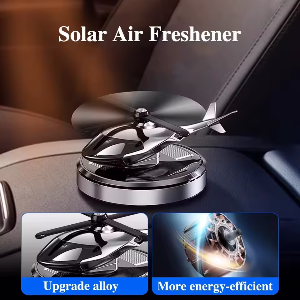 Désodorisant Voiture Hélicoptère Solaire – Parfum & Décoration Tableau de Bord Tunisie