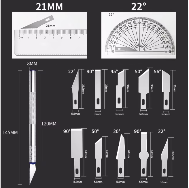 13 Couteaux de sculpture en Alliage d&rsquo;aluminium