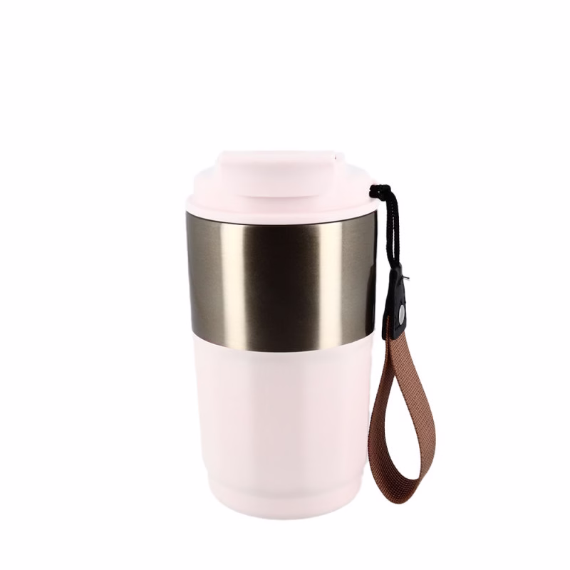 Mug thermos 450 ml en acier inoxydable avec paille