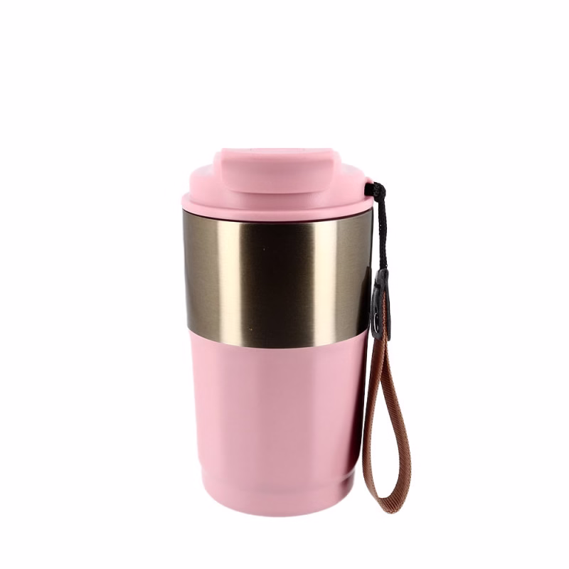 Mug thermos 450 ml en acier inoxydable avec paille
