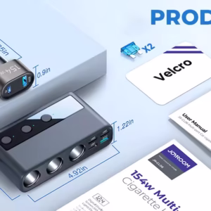 JOYROOM Chargeur de voiture 9 en 1 – 154W, adaptateur PD 3 prise allume-cigare