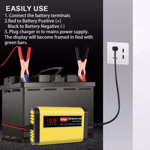 Chargeur Intelligent pour batterie Auto/Moto avec écran LCD, 12V 2A