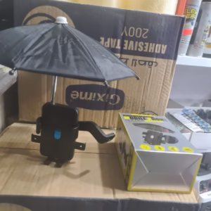 support  de telephone pour velo avec mini parapluie