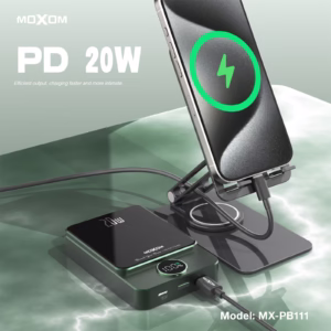 Power bank de 10,000mAh Sans fil magnétique 15W + Type-C PD 20W + USB-A