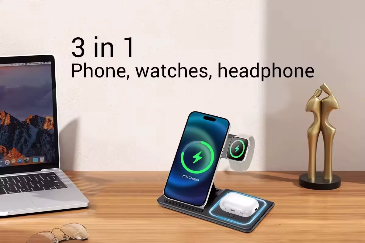 Chargeur Sans Fil 3 en 1 Pliable