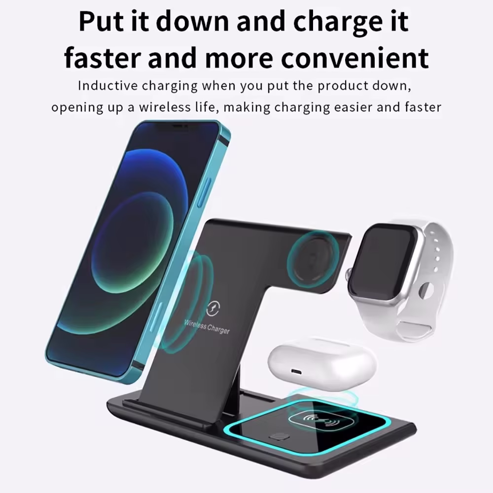 Chargeur Sans Fil 3 en 1 Pliable