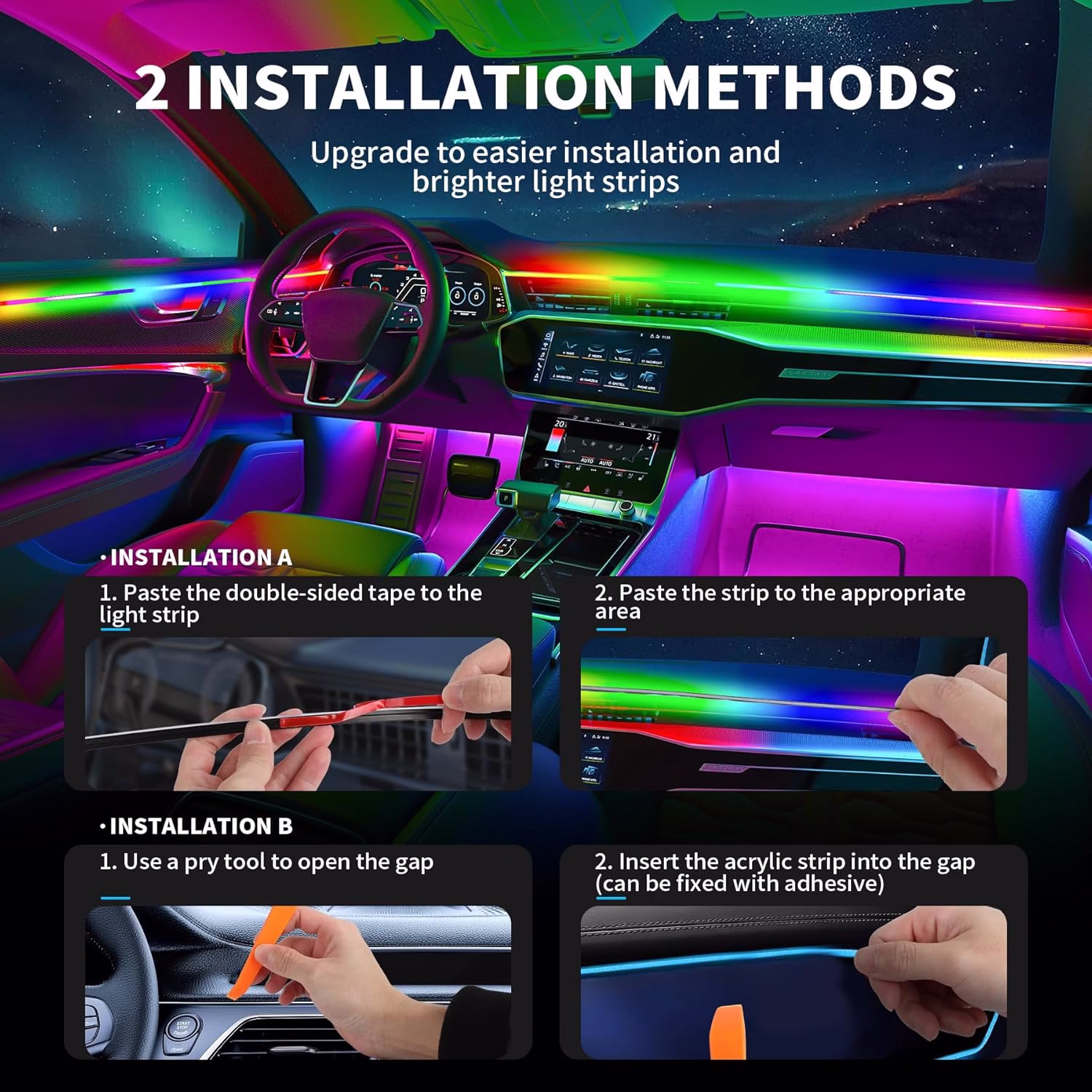 Éclairage LED Voiture Intérieur 5m