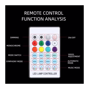 Lumière intérieure de voiture LED RVB avec Télécommande 110cm