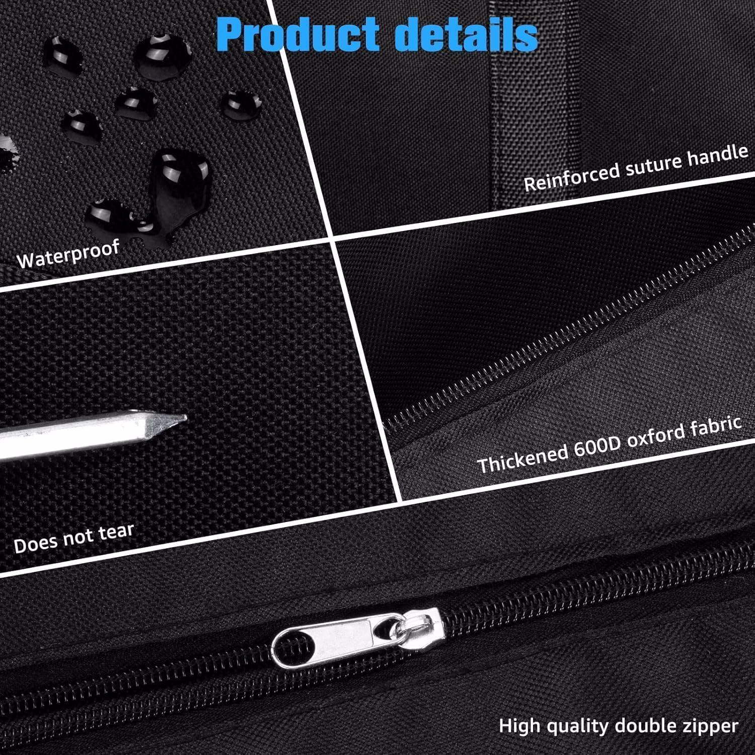 Grand sac de rangement noir