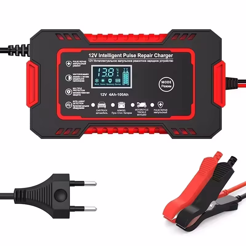 Chargeur de batterie de voiture entièrement automatique 12V- 6 A écran LCD numérique